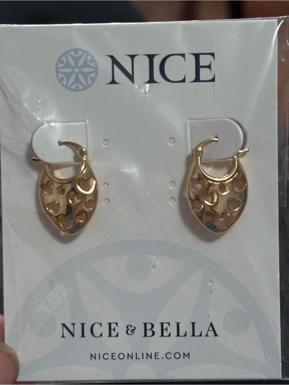 Gold Heart Cutout Drop Earrings